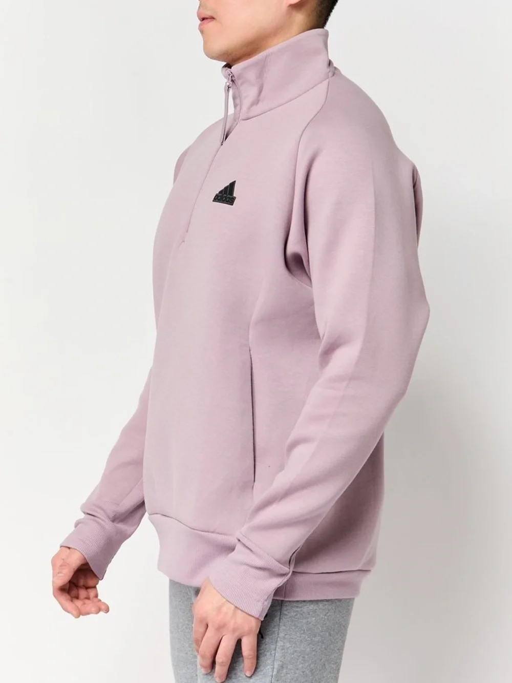 adidas Men's Quarter-Zip Sweatshirt Mauve